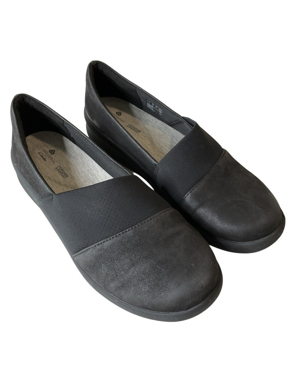 Cloudsteppers by Clark Cushion Soft Comfort Black Slip On Loafers Shoes Walking‎